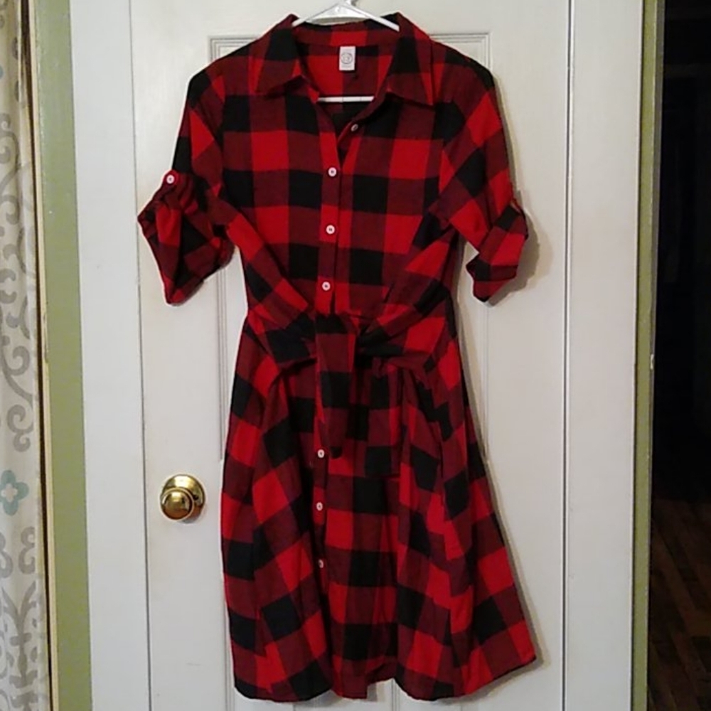 Red and Black plaid dress